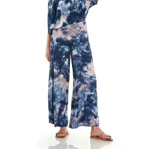 Young Fabulous & Broke Aiko Tie Dye Silky Satin Pants Wide Leg Pants  Size S